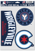 Chicago Cubs City Connect 3 Pack Auto Decal - Blue
