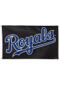 Kansas City Royals Team Edition 3x5 ft Black Silk Screen Grommet Flag