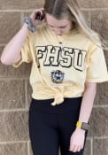 Fort Hays State Tigers Arch Mascot Ringspun T Shirt - Yellow