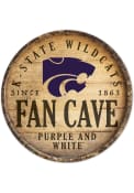 Purple K-State Wildcats round fan cave Sign