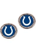 Indianapolis Colts Womens Hammered Post Earrings - Blue