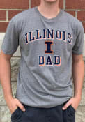 Illinois Fighting Illini Dad Number One Fashion T Shirt - Grey
