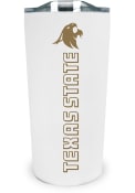 Texas State Bobcats Team Logo 18oz Soft Touch Stainless Steel Tumbler - White