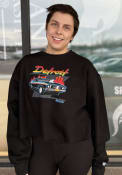 Detroit Womens Muscle Car Crew Sweatshirt - Black