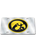 Iowa Hawkeyes Team Logo Silver Car Accessory License Plate