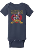 Michigan Wolverines Baby Disney Heart Troop One Piece - Navy Blue