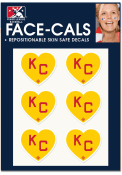 Kansas City Monarchs Yellow Heart Red KC 6 Pack Tattoo