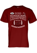 Arkansas Razorbacks 2021 Outback Bowl Champions T Shirt - Crimson