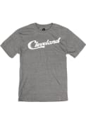 Cleveland Rally Sign Wordmark Fashion T Shirt - Grey