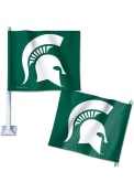 Michigan State Spartans Logo Car Flag - Green