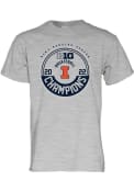 Illinois Fighting Illini Illnois Big 10 Basketball Champions 2022 T Shirt - Grey