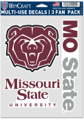 Missouri State Bears 3 Fan Pack Auto Decal - Maroon