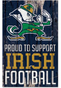 Notre Dame Fighting Irish Proud to Support Football Wood Sign