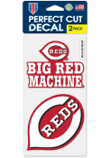Cincinnati Reds Slogan 8x8 Auto Decal - Red