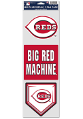 Cincinnati Reds 3pk Fan Auto Decal - Red