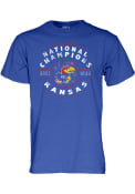 Kansas Jayhawks 2022 National Champions Circle T Shirt - Blue