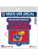 Kansas Jayhawks 2022 National Champs 6X6 Auto Decal - Red
