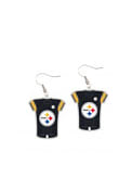 Pittsburgh Steelers Womens Jersey Earrings - Black