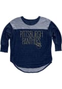 Pitt Panthers Juniors Yoke Navy Blue T-Shirt