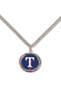Texas Rangers Womens Hammered Charm Necklace - Blue