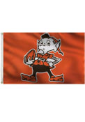 Cleveland Browns Retro Logo Grommet Orange Silk Screen Grommet Flag