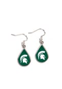 Michigan State Spartans Womens Teardrop Earrings - Green