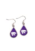 Teardrop K-State Wildcats Womens Earrings - Purple