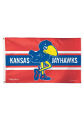 Kansas Jayhawks 1912 Deluxe Grommet Red Silk Screen Grommet Flag