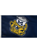 Michigan Wolverines Vault Logo Grommet Navy Blue Silk Screen Grommet Flag