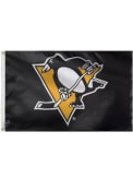 Pittsburgh Penguins Team Logo Grommet Black Silk Screen Grommet Flag