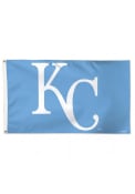 Kansas City Royals Alternate Background Light Blue Silk Screen Grommet Flag