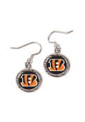 Cincinnati Bengals Womens Hammered Dangler Earrings - Silver