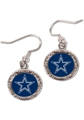 Dallas Cowboys Womens Hammered Dangler Earrings - Navy Blue
