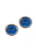 St Louis Blues Womens Hammered Post Earrings - Blue