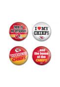 Kansas City Chiefs 4 Pack 1.25 Inch Button