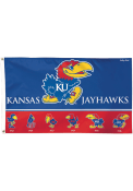 Kansas Jayhawks 3X5 Deluxe Blue Silk Screen Grommet Flag