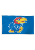 Kansas Jayhawks 3x5 Deluxe Blue Silk Screen Grommet Flag