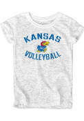 Kansas Jayhawks Girls Burnout Fashion T-Shirt - White
