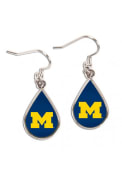 Michigan Wolverines Womens Tear Drop Earrings - Blue
