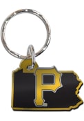 Pittsburgh Pirates Metallic State Shape Keychain