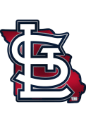 St Louis Cardinals Metallic State Shape Car Emblem - Red