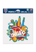 Chicago 8x8 inch Auto Decal - Red
