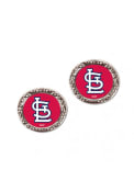 St Louis Cardinals Womens Hammered Post Earrings - Red