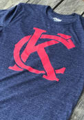 Kansas City Navy Monogram Short Sleeve T Shirt