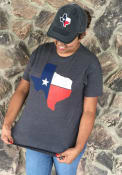 Texas Black Flag State Shape Short Sleeve T Shirt