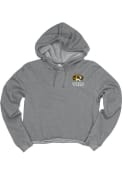 Missouri Tigers Womens Grey Cassie Prime Rate Cropped Hoodie