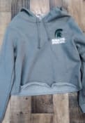 Michigan State Spartans Womens Grey Cassie Prime Rate Cropped Hoodie