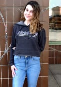 K-State Wildcats Womens Cassie High Jinks Cropped Hooded Sweatshirt - Black
