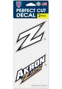 Akron Zips 4x4 inch 2 Pack Auto Decal - Blue