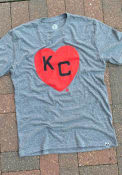 Kansas City Monarchs Rally Heart Kansas City Fashion T Shirt - Grey